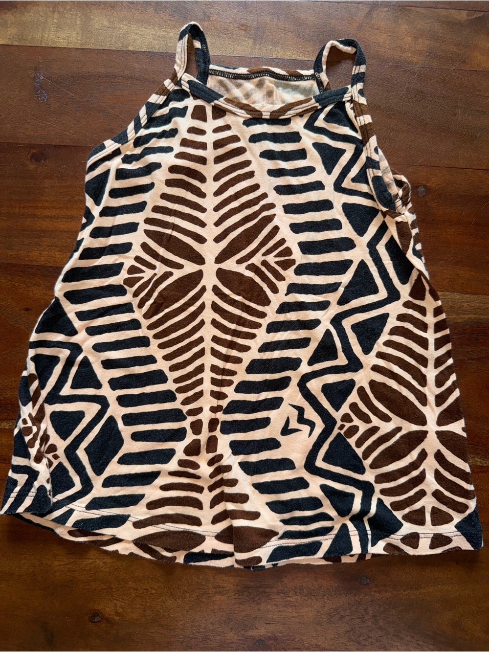 Girls‎ Brown & Black Tribal Print Tank Top
